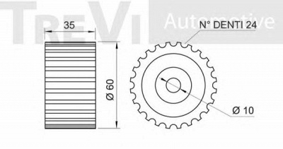 TREVI AUTOMOTIVE td1460 -  Натяжной ролик, ремень ГРМ